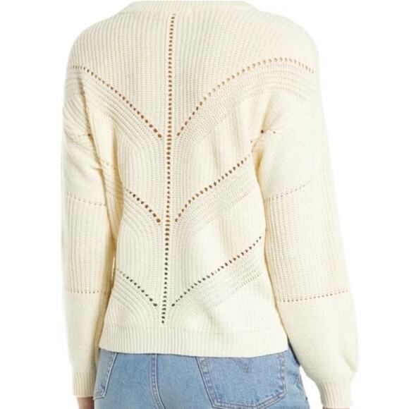 Marine Layer Cashmere Blend Olivia Crewneck Sweater White Small NWT - Picture 7 of 8